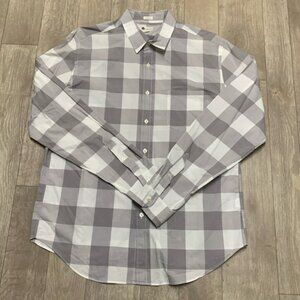 Mens J. Crew Tailored Fit Checkered Button Down Casual‎ Long Sleeve Shirt